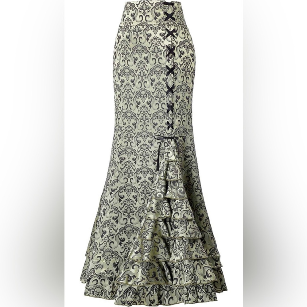 NWT Lg Gothic Victorian lace up mermaid skirt